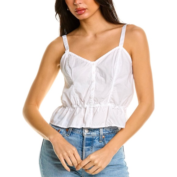 Nation LTD Tops - Nation LTD Gabrielle Peplum Cami, Size M, in White
